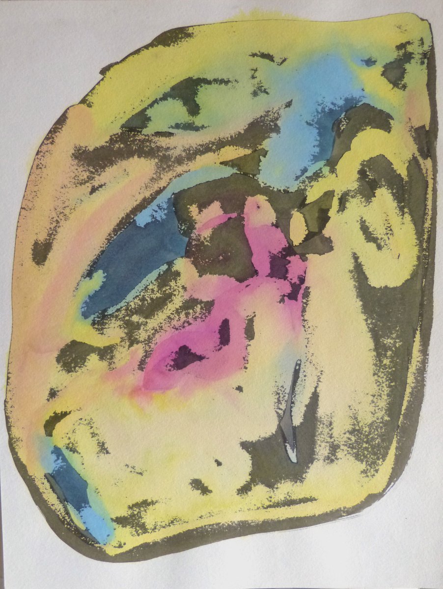 Abstract Ink Drawing By Frederic Belaubre, 12 X 16, Metafigure 119 - 30X40 Cm, Original Artwork