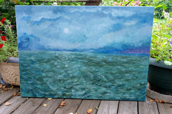 Seascape, Sea Stories - Night Moonlight Sea .