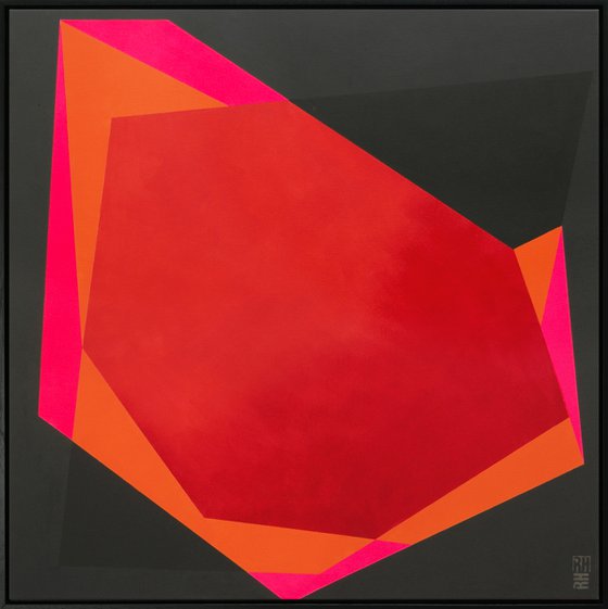 Abstract Painting - Diamond Pink - 95x95cm - Ronald Hunter - 05N