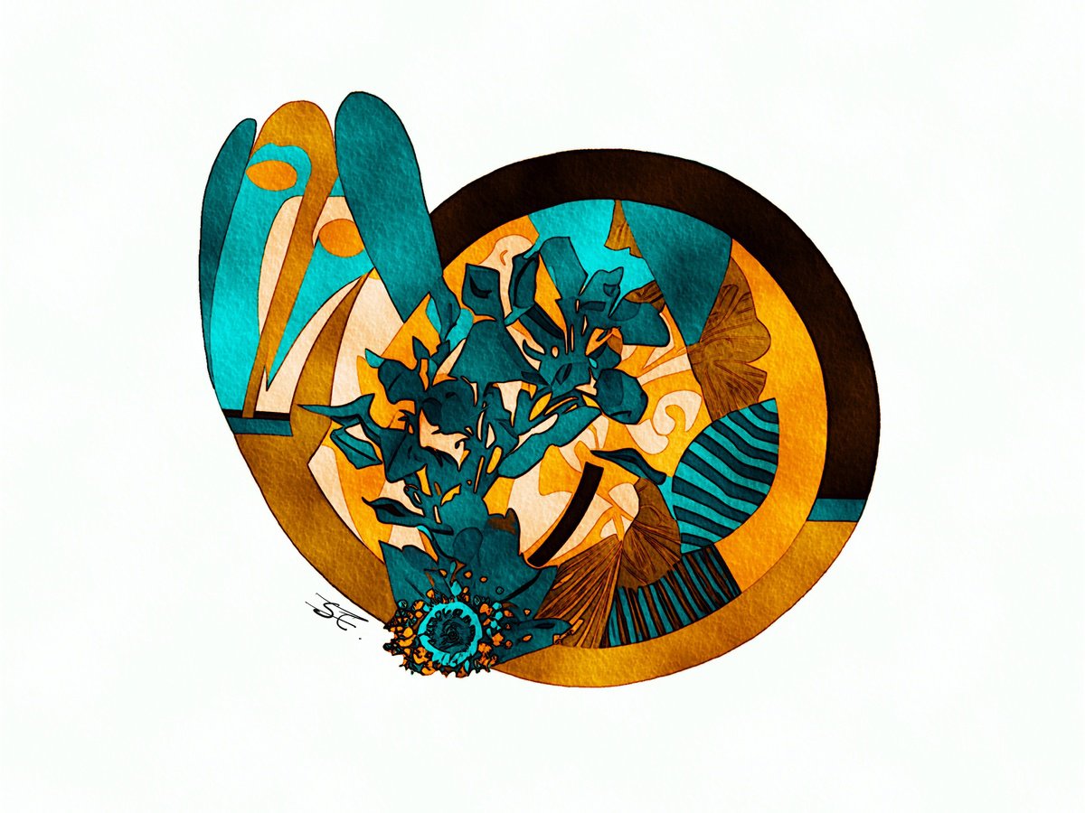 Abstract Botanical Giclee Print By Carla Sa Fernandes, 17 X 12, Bb12.S3, Original Artwork