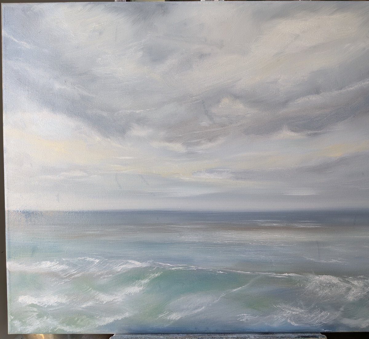 Sea And Sky At A Whitby By Sarah Louise Armstrong, 28 X 24, Artwork For Sale On Artfinder