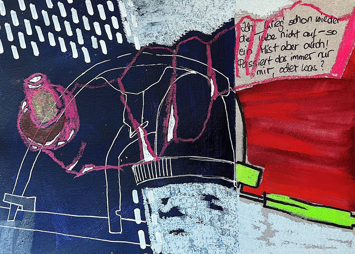 Organic Abstract Acrylic Painting By Marita Tobner, 8 X 6", Malerin