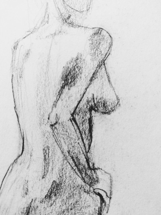 Nude. Original pencil drawing.