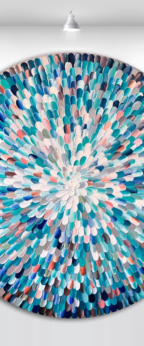 'Crystalus aqua III' - 36x36” by Tatiana Georgieva