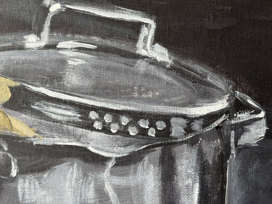 Stainless still pot. Still Life