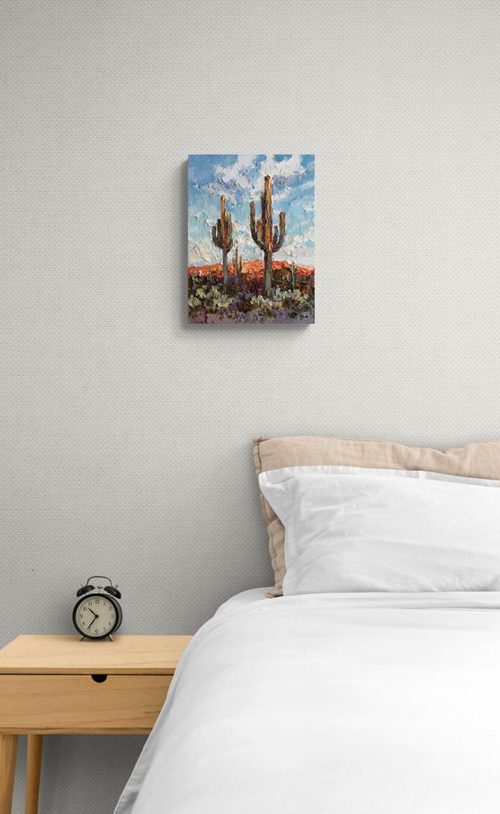 Saguaros at Sunset