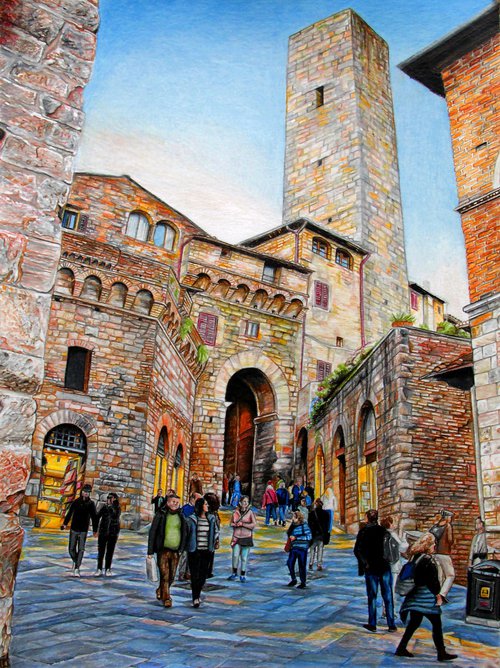 Via San Giovanni a San Gimignano by A-criticArt