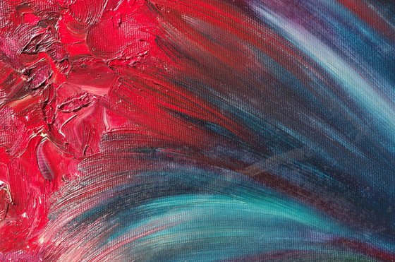 Encounter - 120x40 cm, LARGE XL, Original abstract painting, oil on canvas