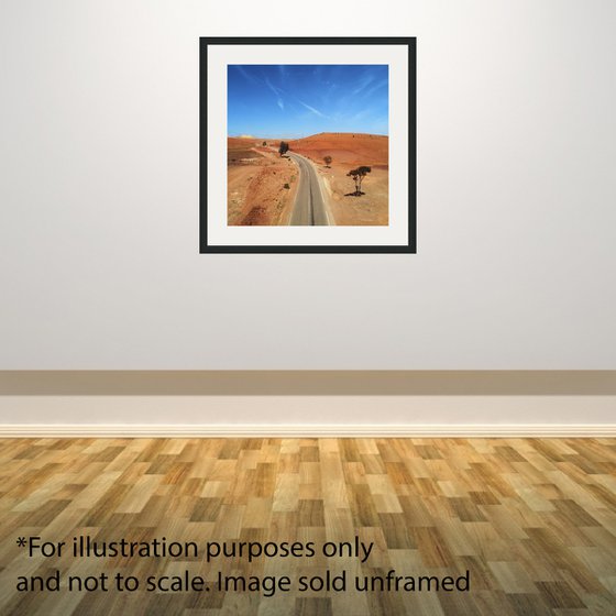 Alone - Colour Desert Landscape Morocco Travel Photography Print, 12x12 Inches, C-Type, Unframed