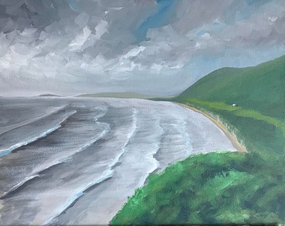 Rhossili Beach with Waves 2017