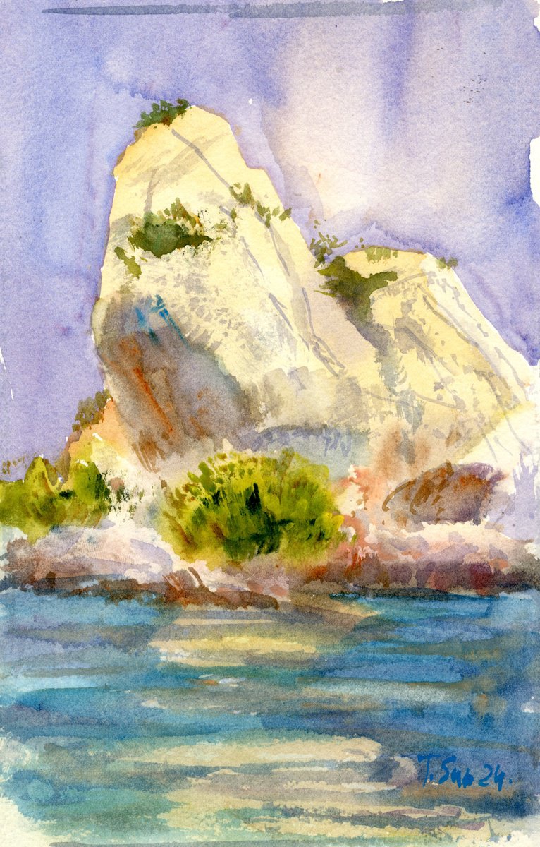 Impressionistic Watercolour , Greece, Kefalonia 01 By Tanya Sun, 8 X 12, Artwork For Sale On Artfinder