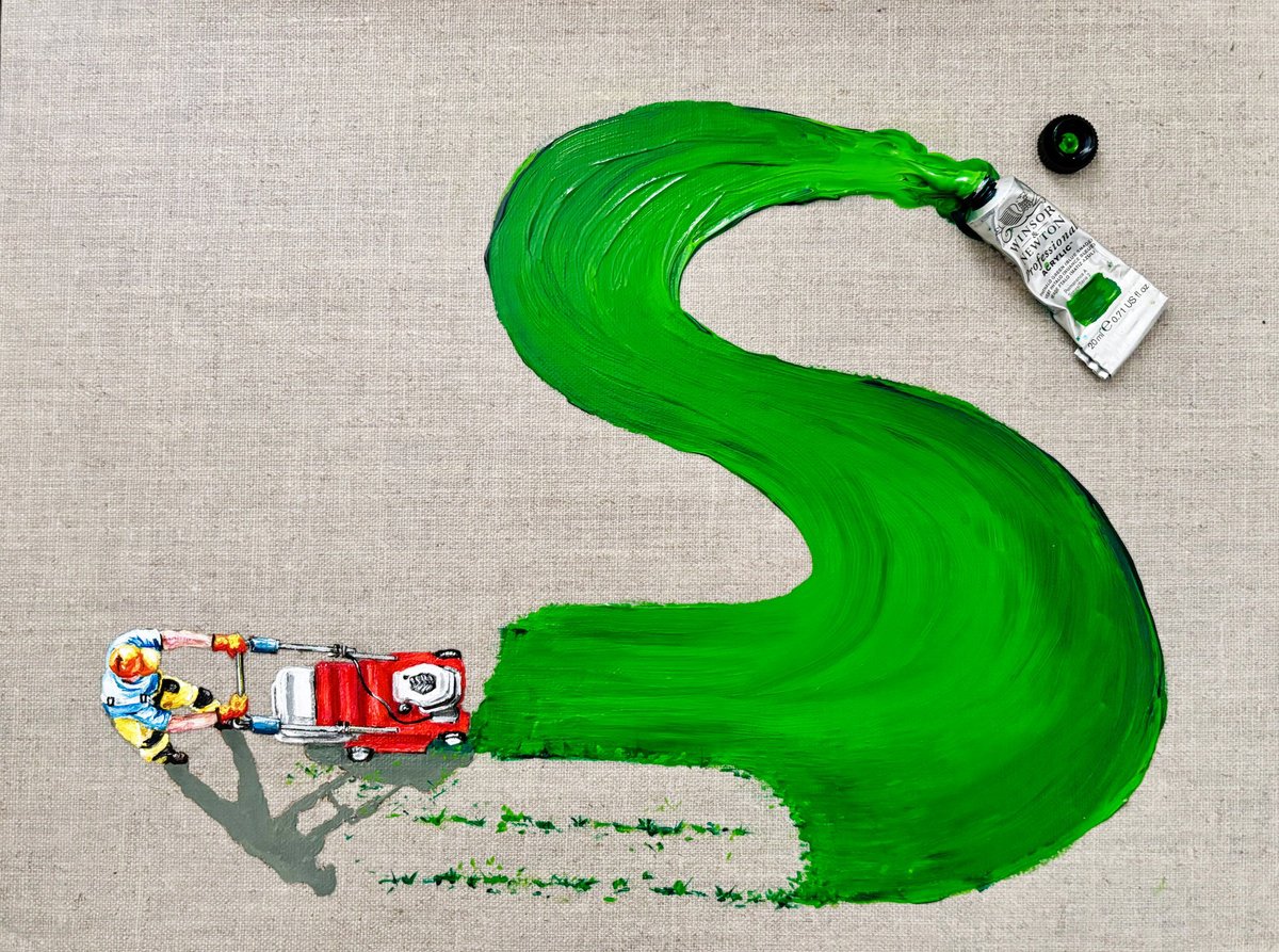 Keep Mowing By Lena Smirnova, 16 X 12, Artwork For Sale On Artfinder