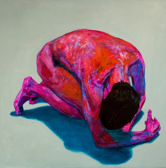 selfportrait red mauve green