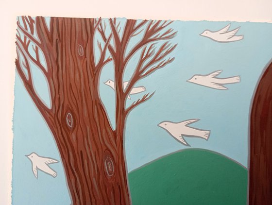 Birds & Trees -11.75 x 8.25 in