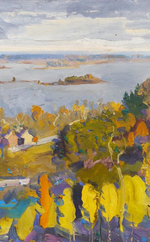 Autumn day. Dnieper by Victor Onyshchenko