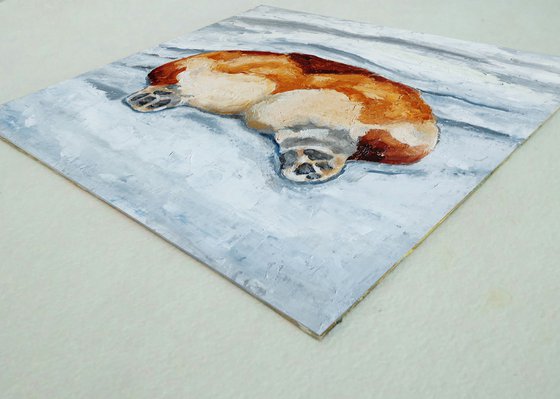 Corgi Painting Original Art Dog Artwork Corgi Butt Wall Art