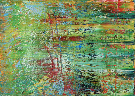 50x70 cm | 19.5x27.5″ Green abstract painting Original canvas art