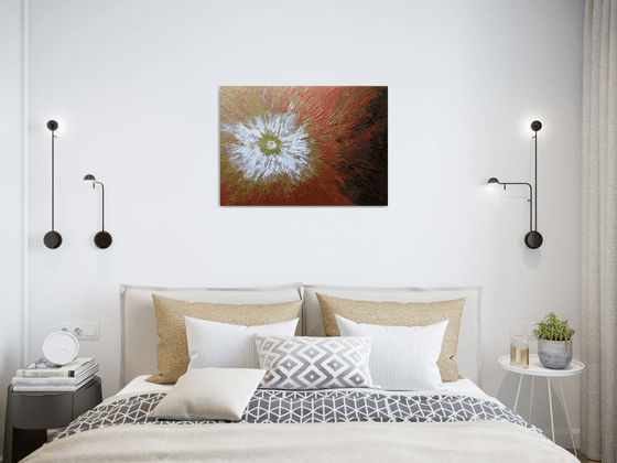 Starburst - colorful abstract aerial painting, home, office decor