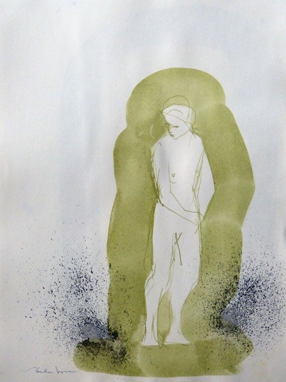 Figure 18P5 , Acrylic on paper 29x42 cm