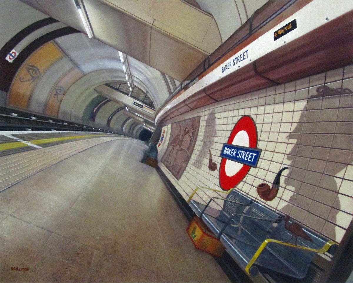 Cityscapes Oil Painting By Rebecca Coleman, 24 X 20", Baker Street 4, Original Artwork