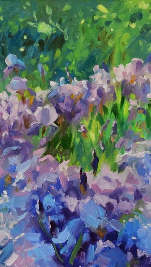 Irises in the garden by Ruslan Kiprych