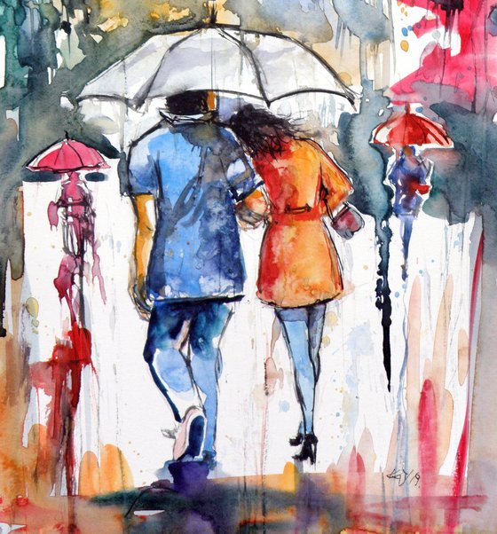 Walk in rain