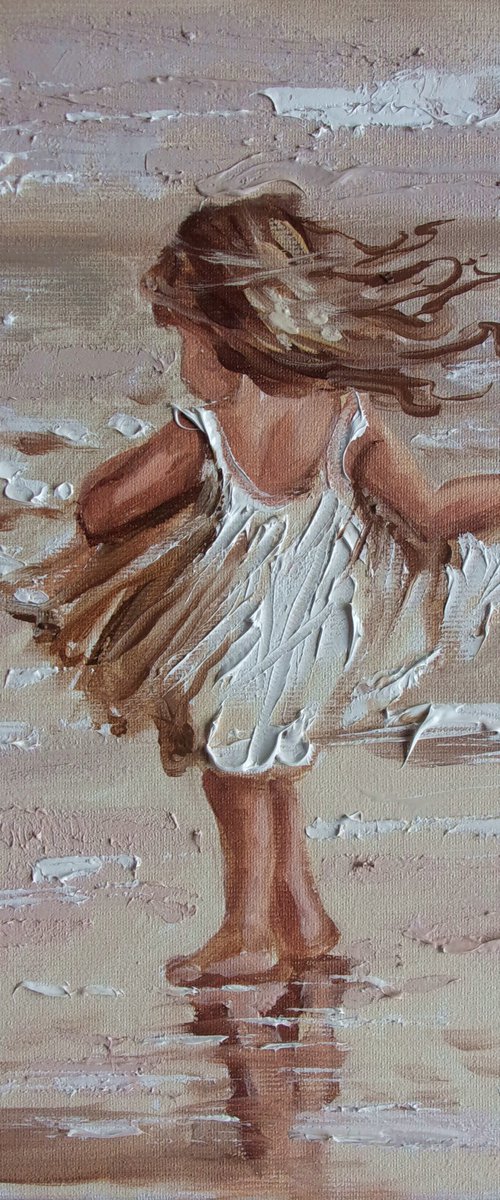 " SUMMER VIBES ... " original painting palette knife GIFT MODERN URBAN ART OFFICE ART DECOR HOME DECOR GIFT IDEA by Monika Luniak