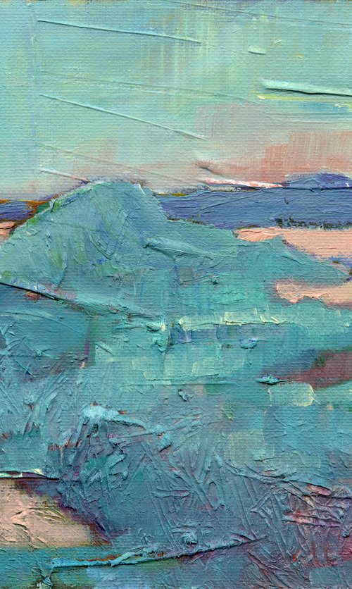 Scottish Lochs at Sunset - Miniature Landscape by Mary Kemp