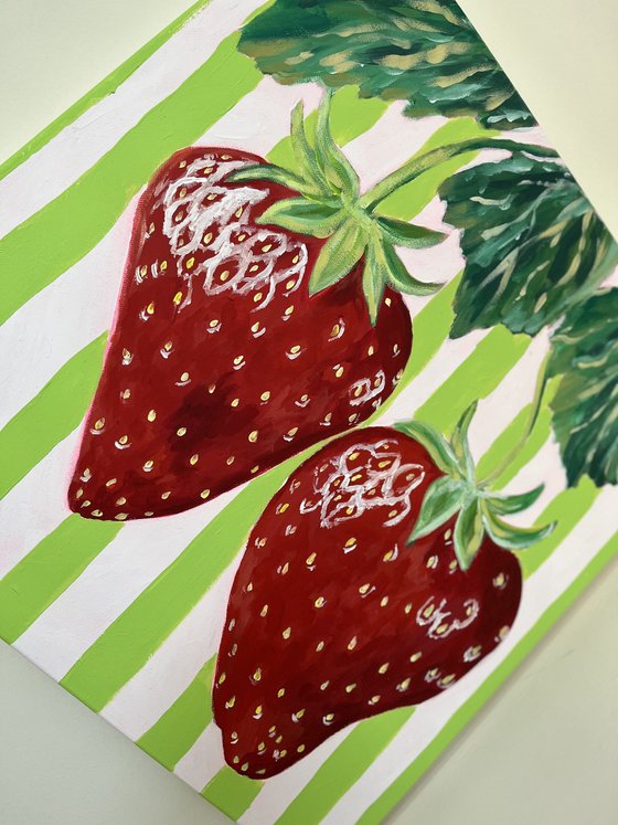 Striped Vintage Strawberries