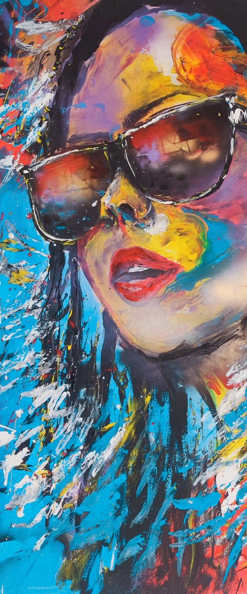 Women with sunglasses by beata harasim