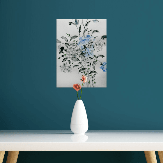 Hydrangea flowers painting