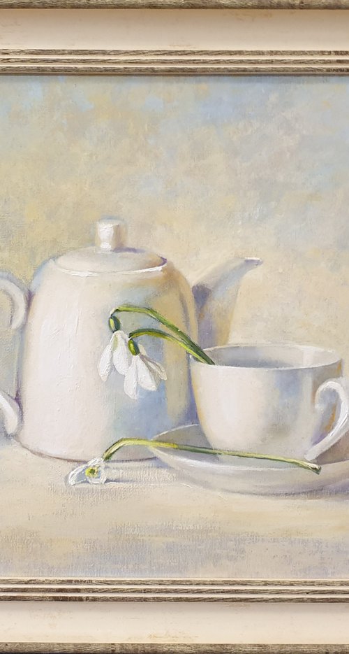 "In the springtime"  still life spring  liGHt original painting  GIFT (2020) by Anna Bessonova (Kotelnik)