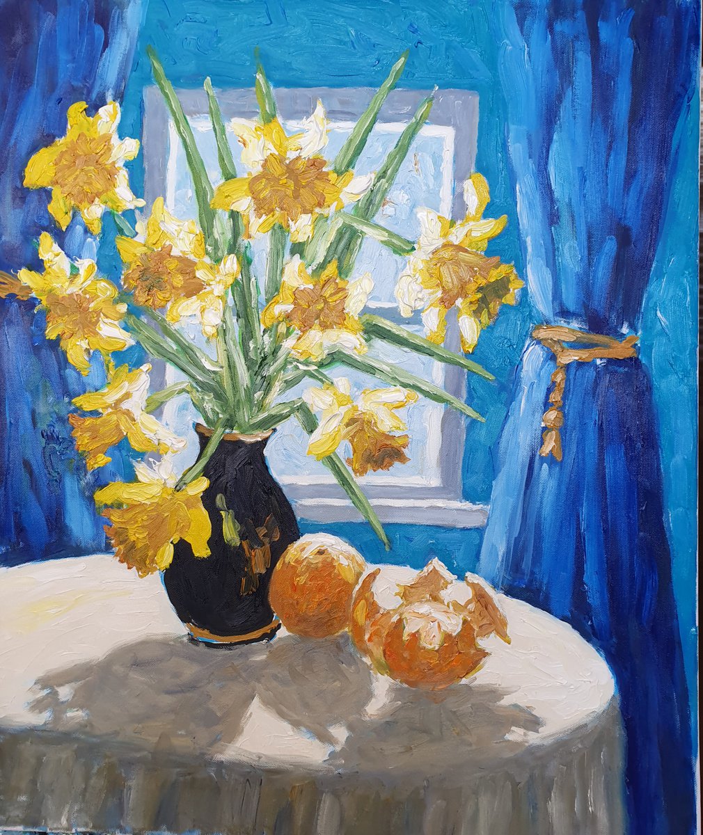 Daffodils by the window, backlit by Colin Ross Jack