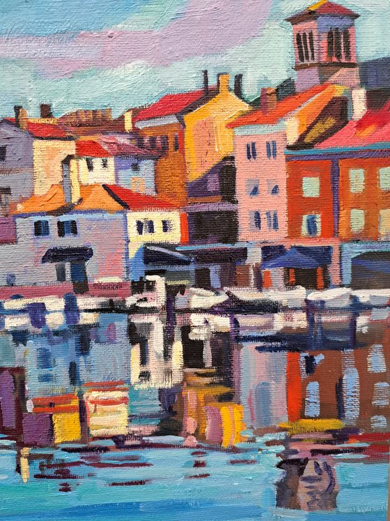 In a quiet harbor