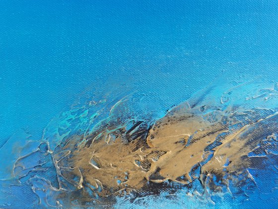 A large original modern semi-abstract seascape painting "Depth of the sea"