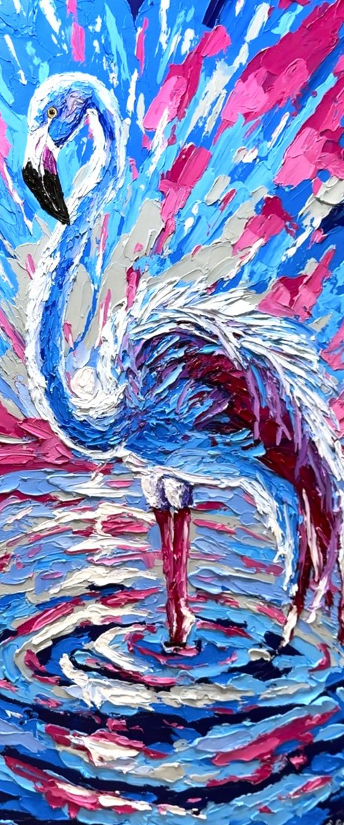 Bright Blue Flamingo by Elena Adele Dmitrenko