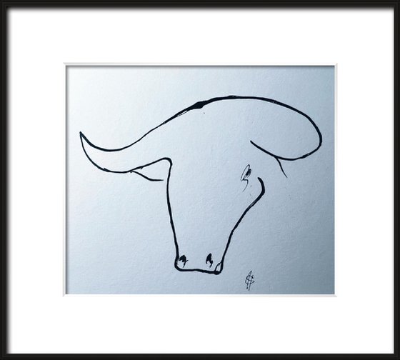 Bull Head In Ink