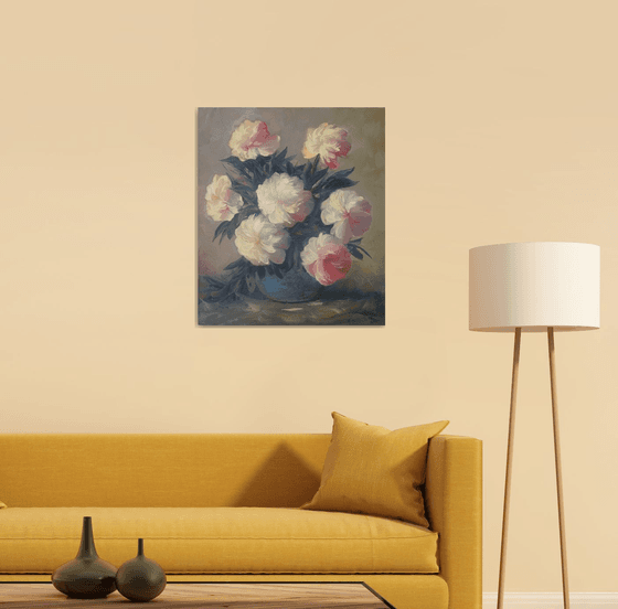 Peonies(60x70cm, oil painting, ready to hang)