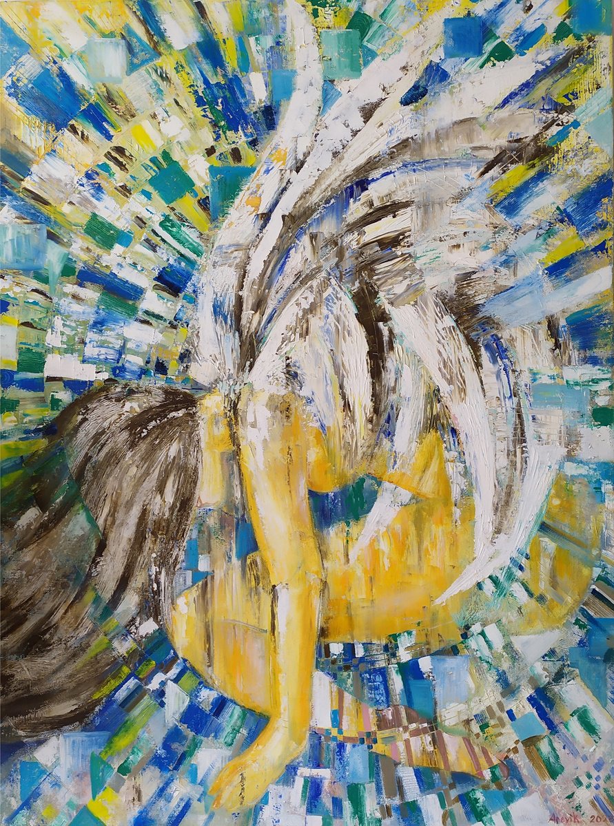 Abstract Portrait Oil Painting By Arevik Gasparyan, 25 X 33, Instant, Original Artwork