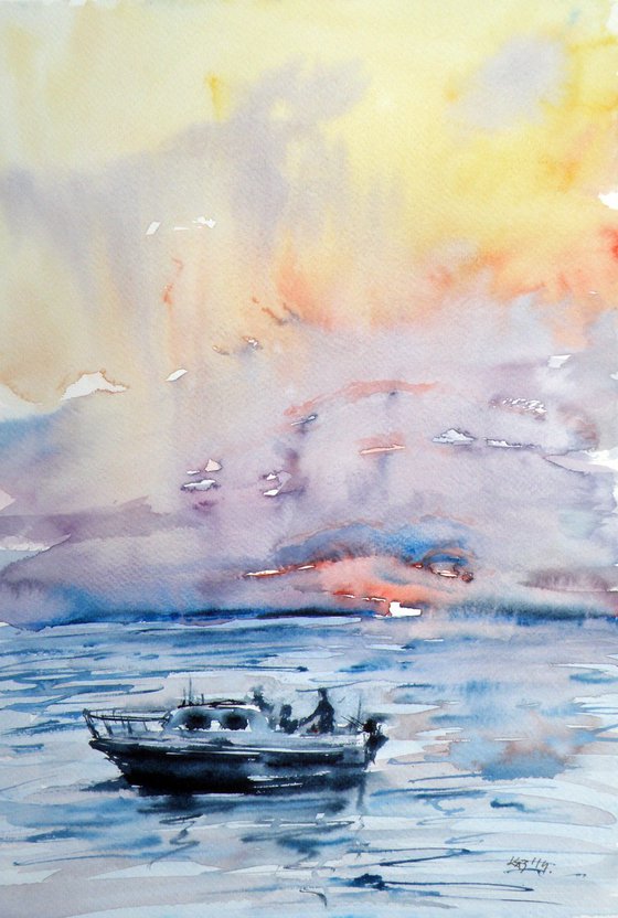 Sunset on sea