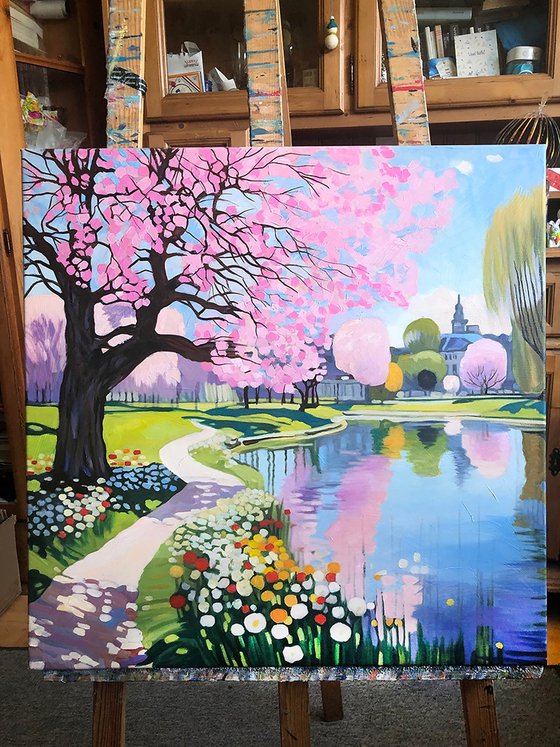 Spring Blossom by the Lake