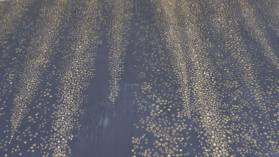 "Golden Wisteria" Gold black abstract art