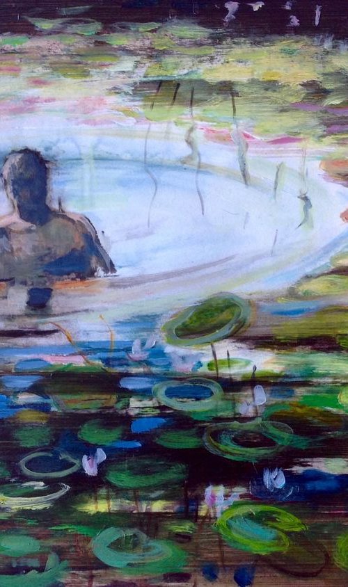 Man in lotus pond by Anyck Alvarez Kerloch
