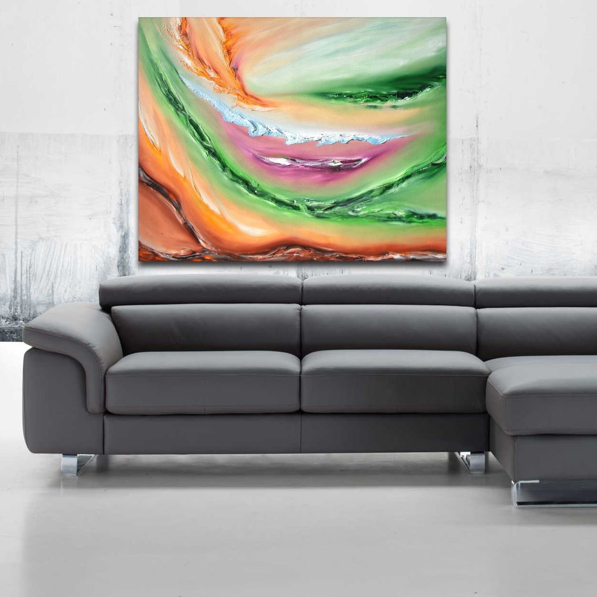Visionary, LARGE XXL, 100x80 cm, Original abstract oil painting by Davide De Palma