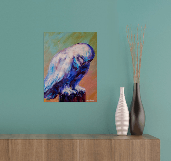 White polar owl Birds art