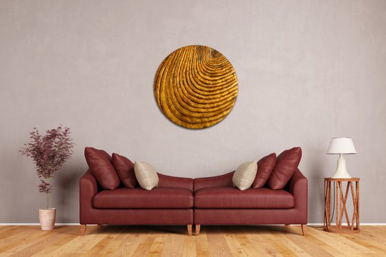 Woodcuts #5 | Round Wall Sculpture