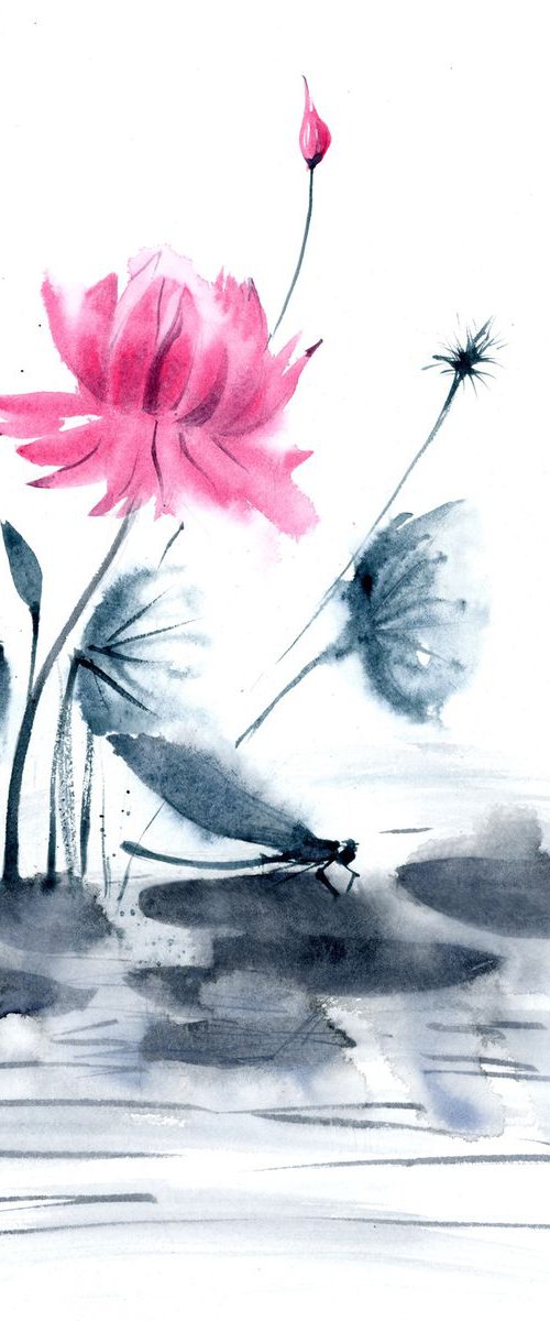 dragonfly and lotus (1 of 2) by Olga Tchefranov (Shefranov)