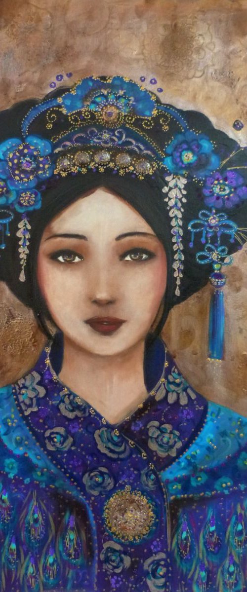 Sacred Divine acrylic on canvas 54x73cm by Loetitia Pillault