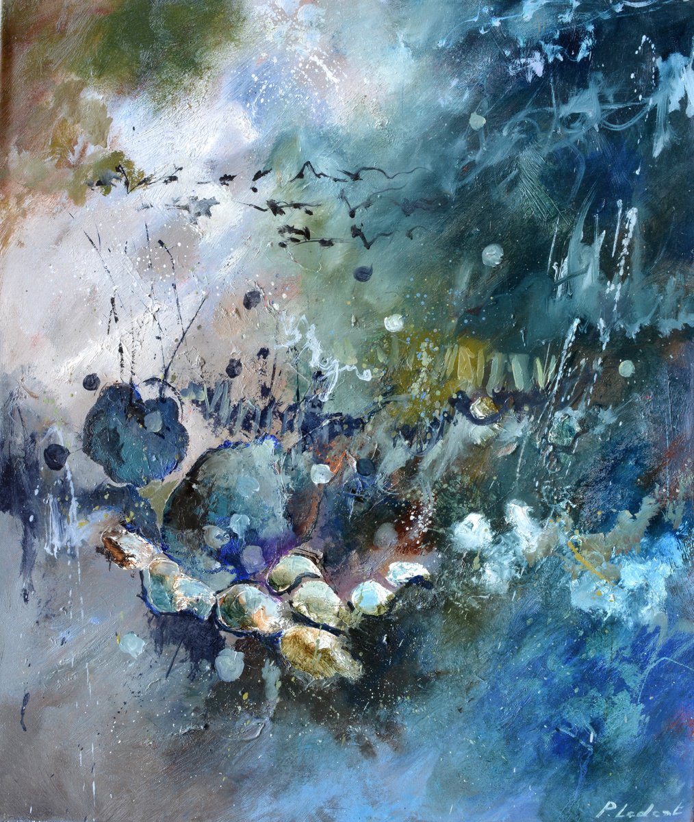 Abstract Oil Painting By Pol Henry Ledent, 24 X 28", The Birth Of Osiris, Original Artwork