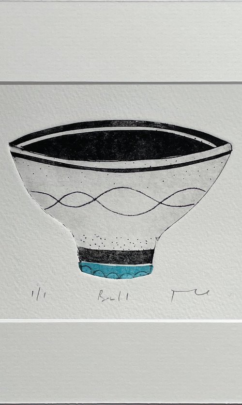 Midcentury Bowl No.1 original drypoint by Francesca Iannaccone